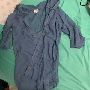 Blue see through cover up.